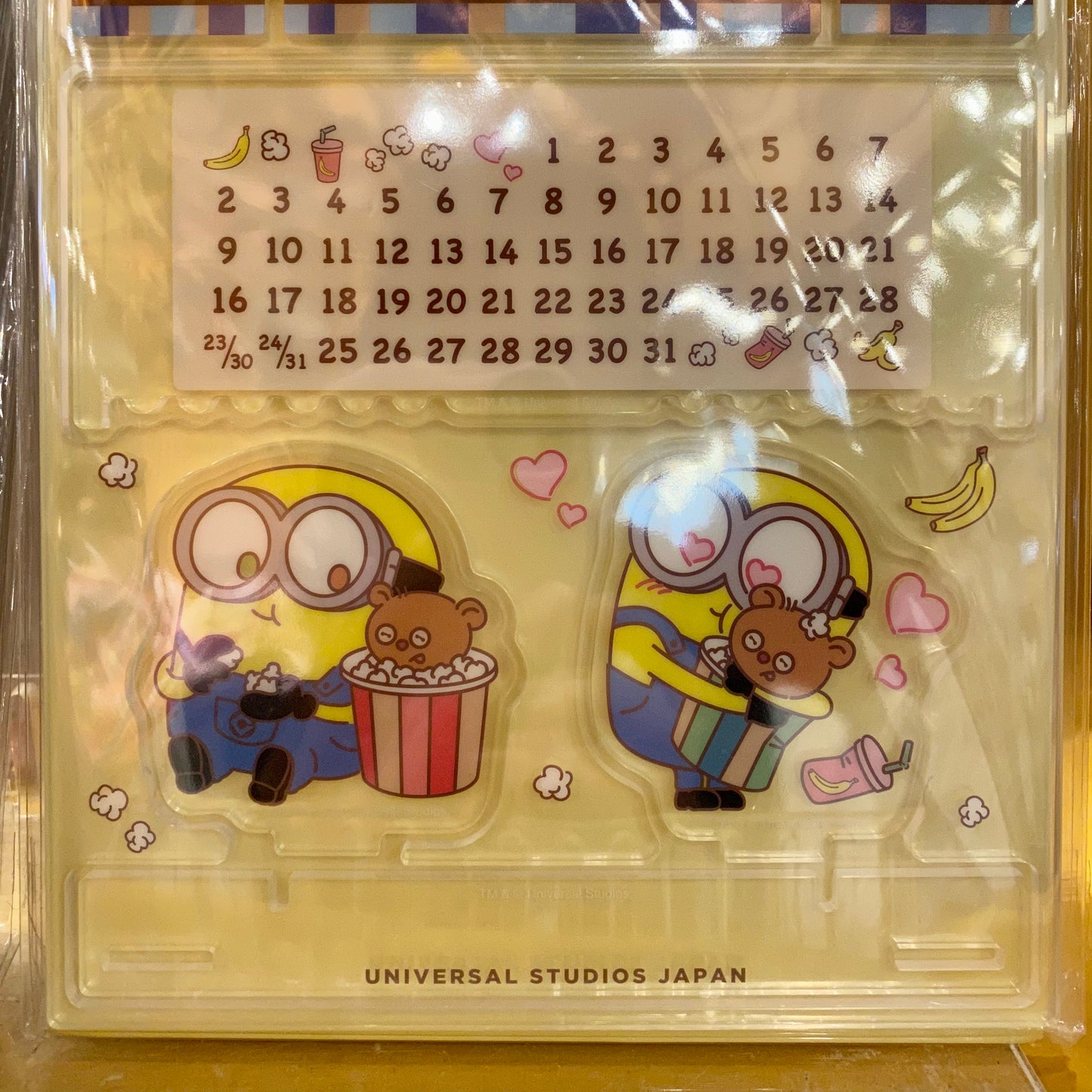 【Order】USJ Minions Bob & Tim Popcorn Series Stationery - Perpetual Calendar