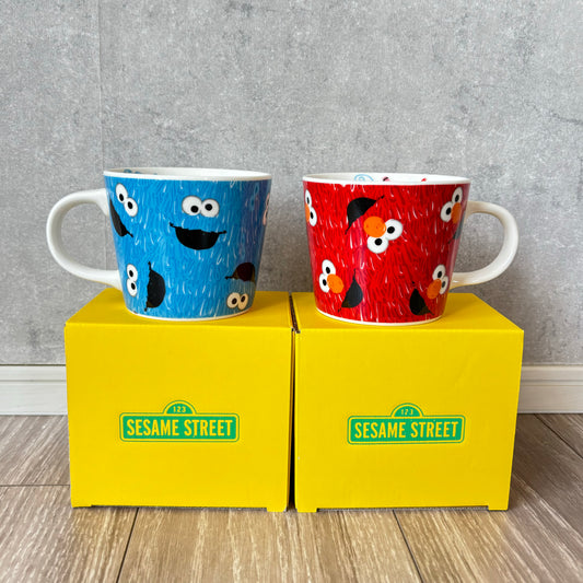 [In Stock] Sesame Street Elmo &amp; Cookie Monster Graffiti Style Porcelain Cup