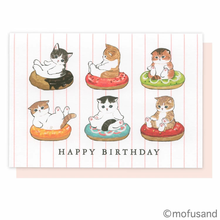 【Order】Mofusand Popup Birthday Card (Doughnut)