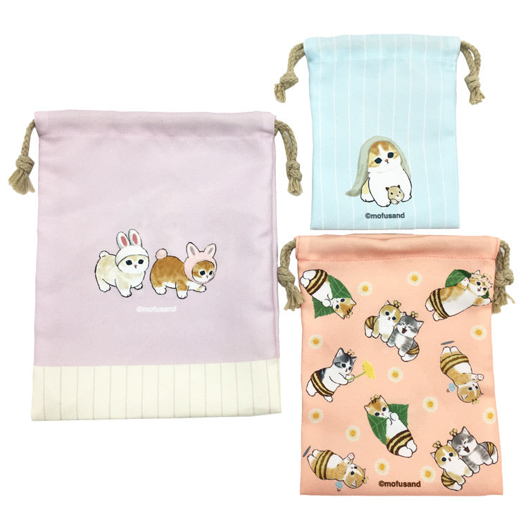 【Order】Mofusand animal pattern drawstring bag 3pcs