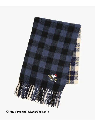 【Pre-order | Oct】Afternoon Tea Living "PEANUTS IN PARIS" - Snoopy & Olaf Blue Checkered Scarf