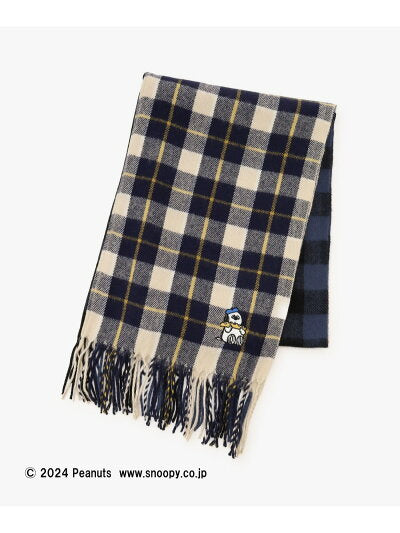 【Pre-order | Oct】Afternoon Tea Living "PEANUTS IN PARIS" - Snoopy & Olaf Blue Checkered Scarf