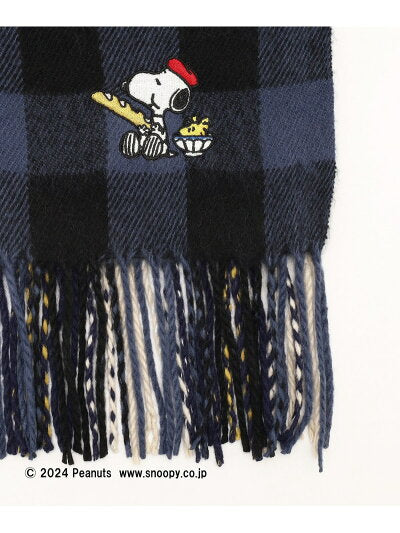 【Pre-order | Oct】Afternoon Tea Living "PEANUTS IN PARIS" - Snoopy & Olaf Blue Checkered Scarf