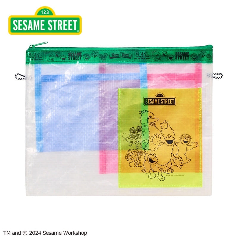 Sesame Street 芝麻街 透明 Flat Pouch（L Size）