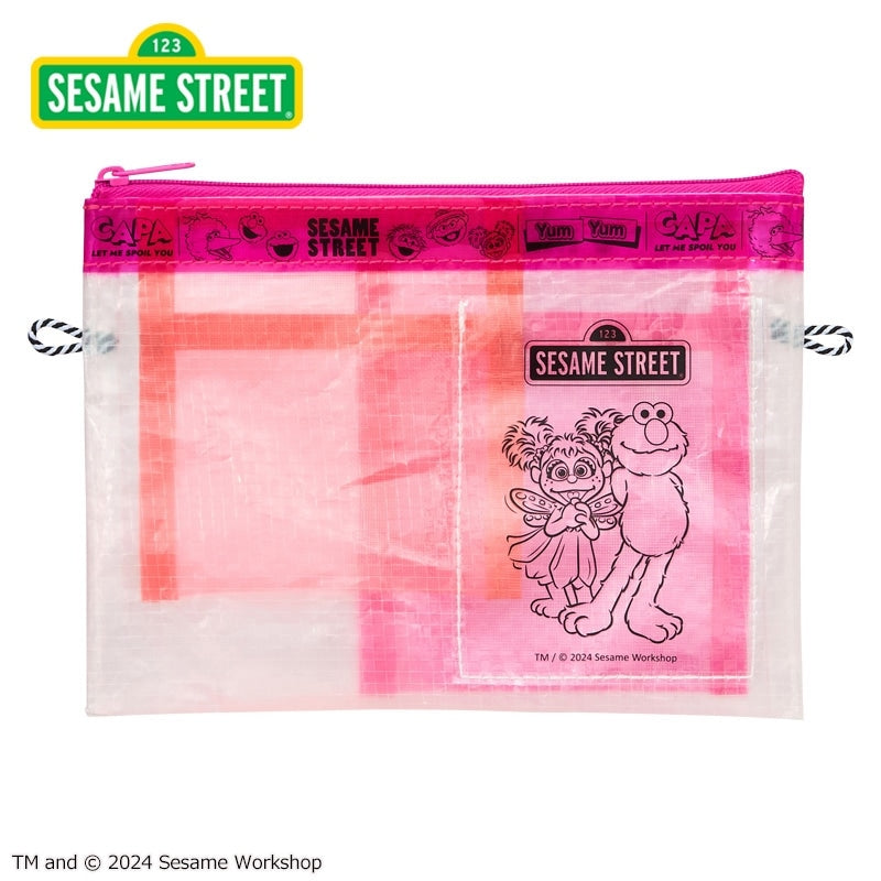 Sesame Street 芝麻街 透明 Flat Pouch（M Size）Elmo & Abby