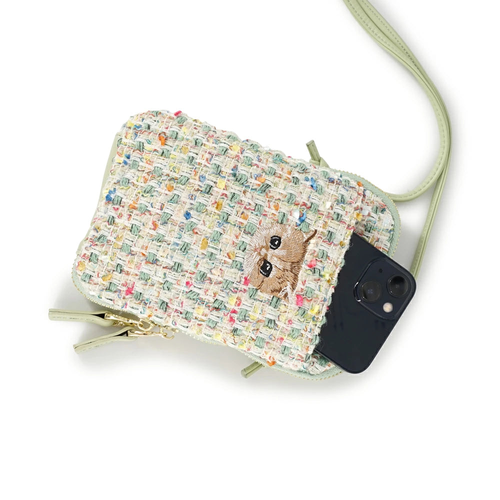 [Order] Paul & Joe Embroidered Cat Tweed Smartphone Bag