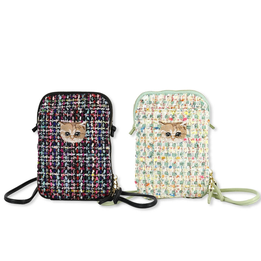 [Order] Paul & Joe Embroidered Cat Tweed Smartphone Bag