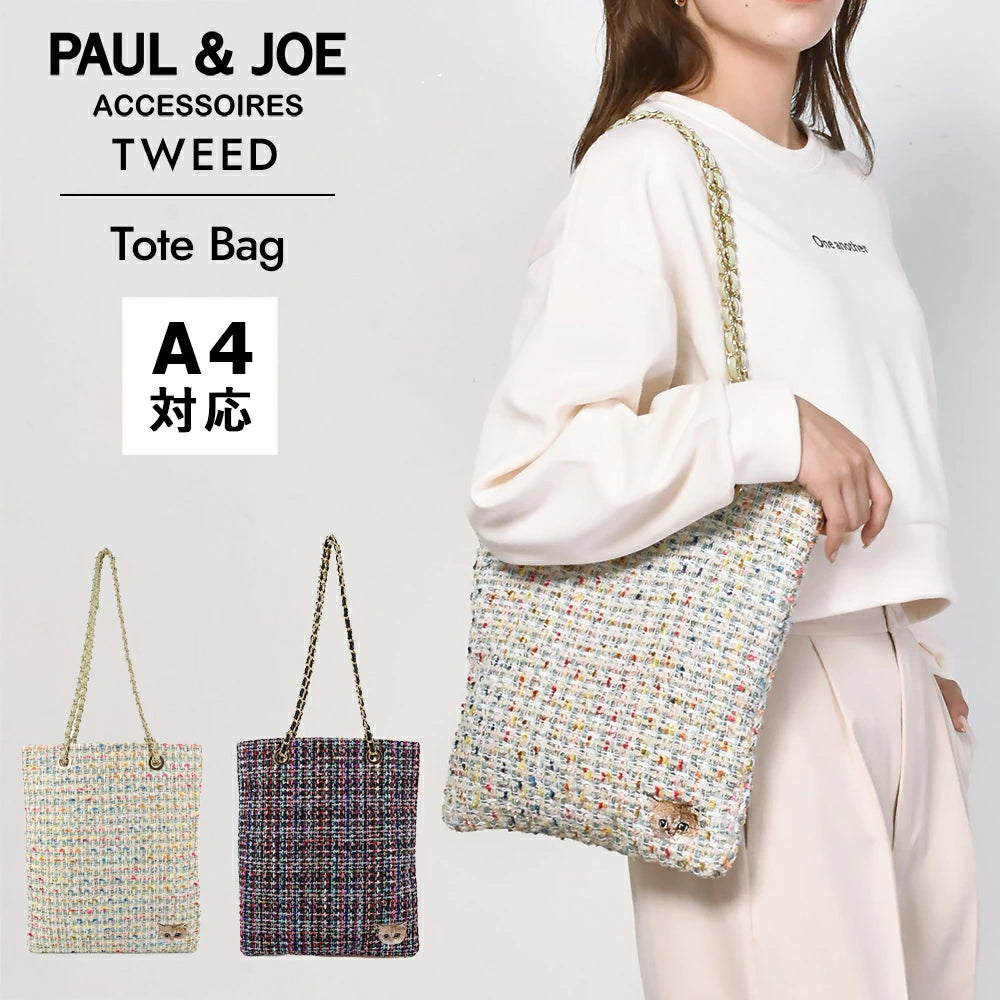 【訂貨】Paul & Joe 刺繡貓咪 Tweed Tote Bag