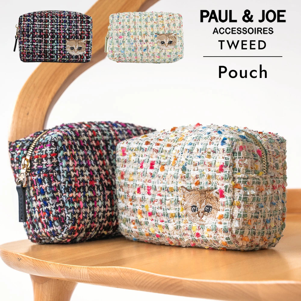 【訂貨】Paul & Joe 刺繡貓咪 Tweed 化妝袋 小物袋