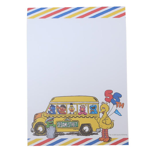 【Order】Sesame Street 55th Anniversary Stationery - A6 Memo Pad （Stripes）