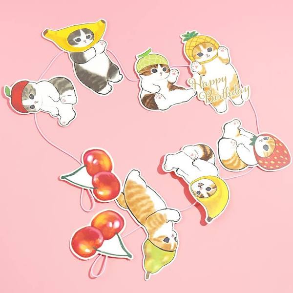 [Order] Mofusand Fruit Cat Garland Card 3D Decoration Card Birthday Card