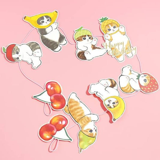 【訂貨】Mofusand 水果貓 Garland Card 立體裝飾卡 生日卡