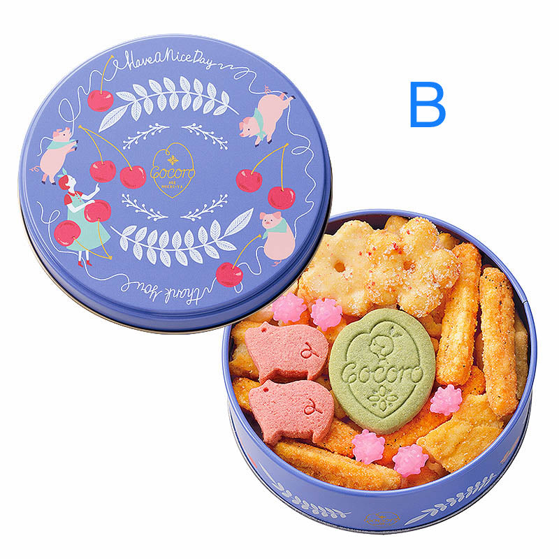 【Pre-order｜Mid-January】Agemochi Cocoro Cookie Rice Crackers（Mini Round Can）｜Cut-off：Dec27th