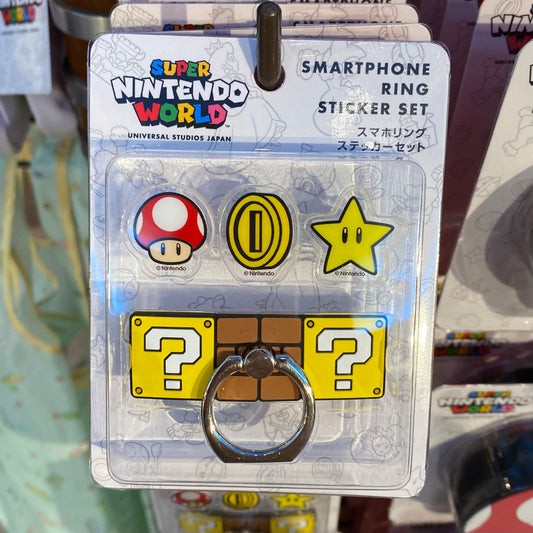 【Order】USJ Mario Smartphone Ring & Sticker Set
