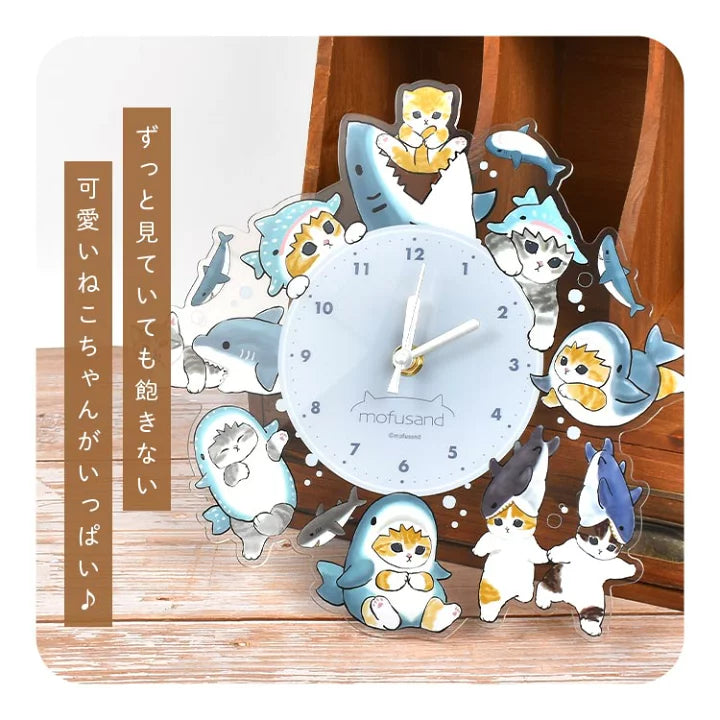 【Order】Mofusand shark cat wall clock / desk clock
