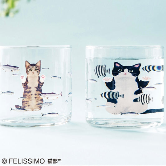 【Order】Cat watching fish glass