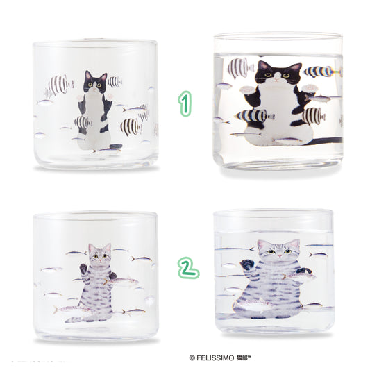 【Order】Cat watching fish glass