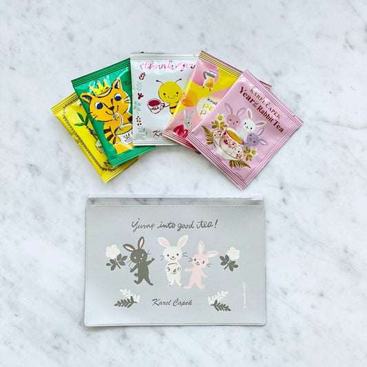 【In stock】Japanese picture book style tea bag 5pcs - with Zipper Bag